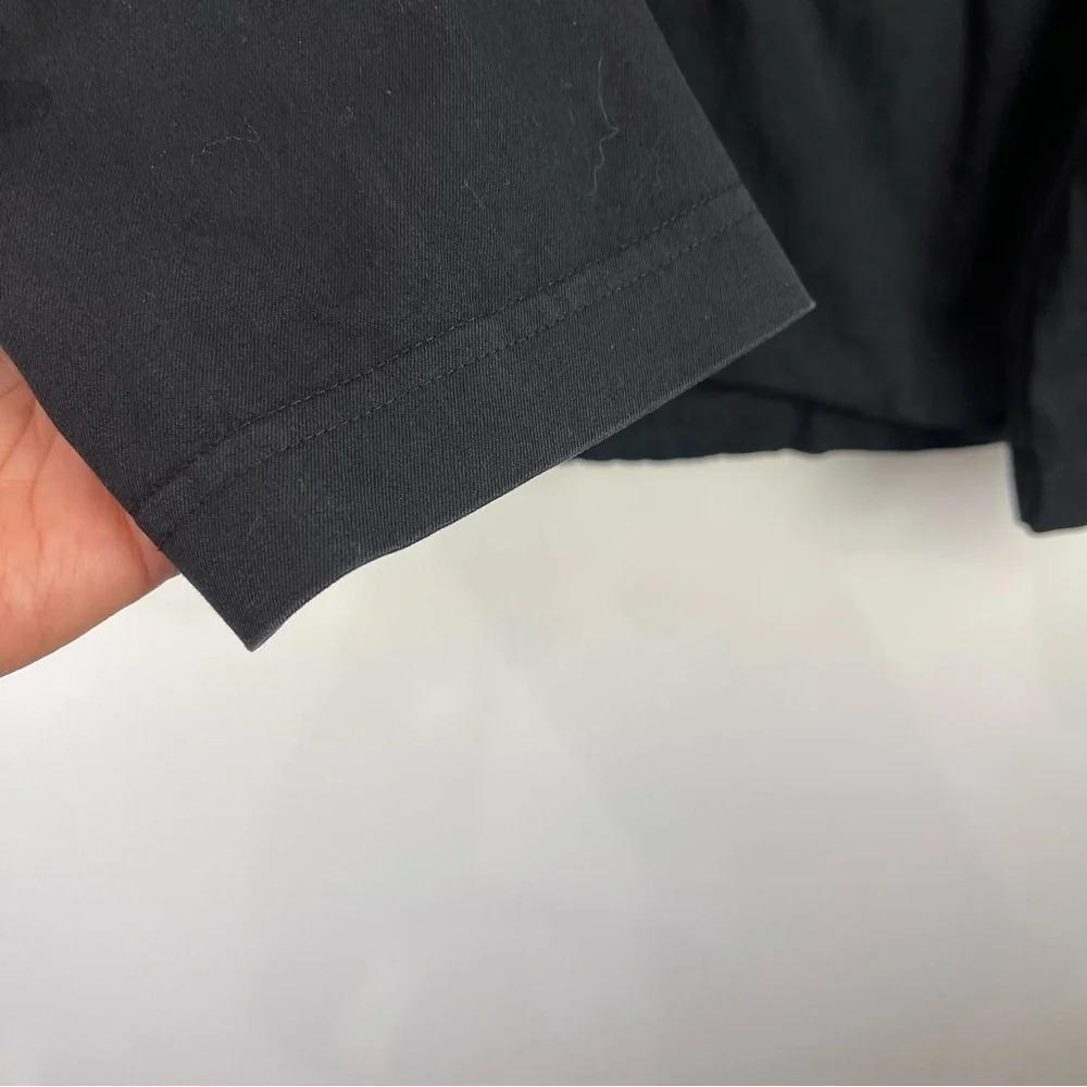 Eileen Fisher Black Cotton Zip-Up Utility Jacket Women's XS Pockets Cinch Waist - Picture 4 of 10